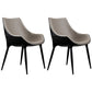 Modern Style Arm Chair Indoor Solid Back Metal Upholstered Dining Room Chair Gray Black 2 Piece Set Clearhalo ' kitchen&dining_furn' 'Dining Chairs' 'Dining Tables & Seating' 'dining_chair' 'furn' 'furn_dining_chair' 'Furniture' 'furniture_dining_chair' 'Kitchen & Dining Furniture' 'kitchen' 3968990