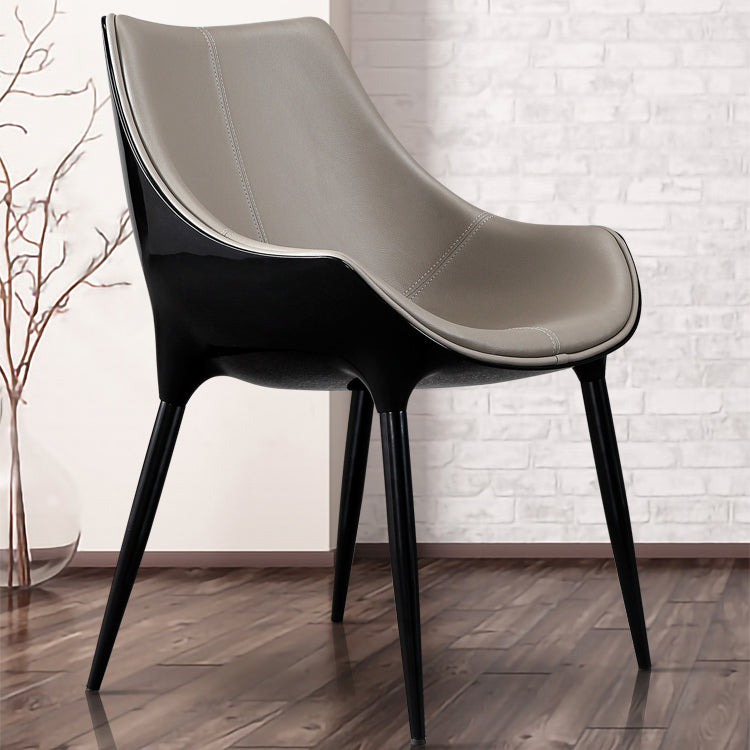 Modern Style Arm Chair Indoor Solid Back Metal Upholstered Dining Room Chair Clearhalo ' kitchen&dining_furn' 'Dining Chairs' 'Dining Tables & Seating' 'dining_chair' 'furn' 'furn_dining_chair' 'Furniture' 'furniture_dining_chair' 'Kitchen & Dining Furniture' 'kitchen' 3968991