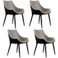 Modern Style Arm Chair Indoor Solid Back Metal Upholstered Dining Room Chair Gray Black 4 Piece Set Clearhalo ' kitchen&dining_furn' 'Dining Chairs' 'Dining Tables & Seating' 'dining_chair' 'furn' 'furn_dining_chair' 'Furniture' 'furniture_dining_chair' 'Kitchen & Dining Furniture' 'kitchen' 3968992