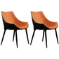 Modern Style Arm Chair Indoor Solid Back Metal Upholstered Dining Room Chair Orange Black 2 Piece Set Clearhalo ' kitchen&dining_furn' 'Dining Chairs' 'Dining Tables & Seating' 'dining_chair' 'furn' 'furn_dining_chair' 'Furniture' 'furniture_dining_chair' 'Kitchen & Dining Furniture' 'kitchen' 3968997