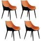 Modern Style Arm Chair Indoor Solid Back Metal Upholstered Dining Room Chair Orange Black 4 Piece Set Clearhalo ' kitchen&dining_furn' 'Dining Chairs' 'Dining Tables & Seating' 'dining_chair' 'furn' 'furn_dining_chair' 'Furniture' 'furniture_dining_chair' 'Kitchen & Dining Furniture' 'kitchen' 3968998
