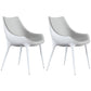 Modern Style Arm Chair Indoor Solid Back Metal Upholstered Dining Room Chair Gray-White 2 Piece Set Clearhalo ' kitchen&dining_furn' 'Dining Chairs' 'Dining Tables & Seating' 'dining_chair' 'furn' 'furn_dining_chair' 'Furniture' 'furniture_dining_chair' 'Kitchen & Dining Furniture' 'kitchen' 3969007