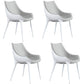 Modern Style Arm Chair Indoor Solid Back Metal Upholstered Dining Room Chair Gray-White 4 Piece Set Clearhalo ' kitchen&dining_furn' 'Dining Chairs' 'Dining Tables & Seating' 'dining_chair' 'furn' 'furn_dining_chair' 'Furniture' 'furniture_dining_chair' 'Kitchen & Dining Furniture' 'kitchen' 3969008