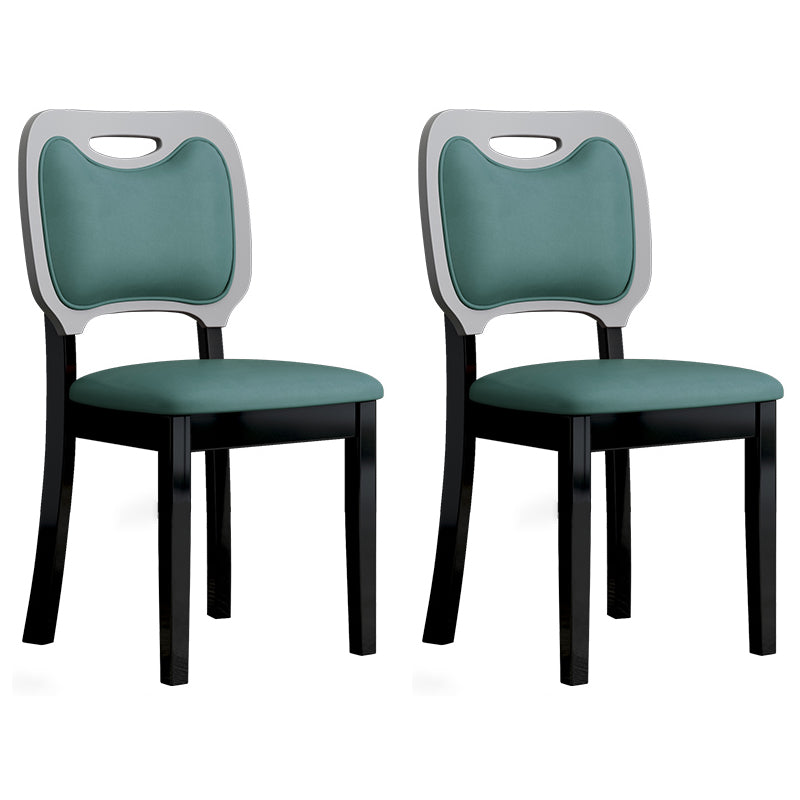 Scandinavian Home Side Chair Open Back Wood Upholstered Dining Room Chair (Set of 2) Peacock Blue Black Clearhalo ' kitchen&dining_furn' 'Dining Chairs' 'Dining Tables & Seating' 'dining_chair' 'Furniture' 'furniture_dining_chair' 'Kitchen & Dining Furniture' 'kitchen' 3969011