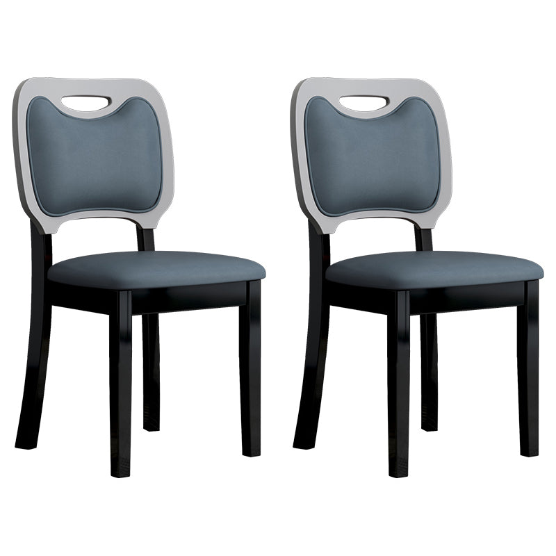 Scandinavian Home Side Chair Open Back Wood Upholstered Dining Room Chair (Set of 2) Gray Blue Black Clearhalo ' kitchen&dining_furn' 'Dining Chairs' 'Dining Tables & Seating' 'dining_chair' 'Furniture' 'furniture_dining_chair' 'Kitchen & Dining Furniture' 'kitchen' 3969012
