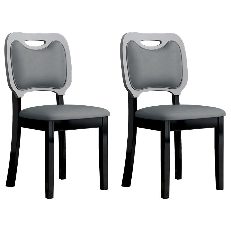 Scandinavian Home Side Chair Open Back Wood Upholstered Dining Room Chair (Set of 2) Light Gray Black Clearhalo ' kitchen&dining_furn' 'Dining Chairs' 'Dining Tables & Seating' 'dining_chair' 'Furniture' 'furniture_dining_chair' 'Kitchen & Dining Furniture' 'kitchen' 3969016
