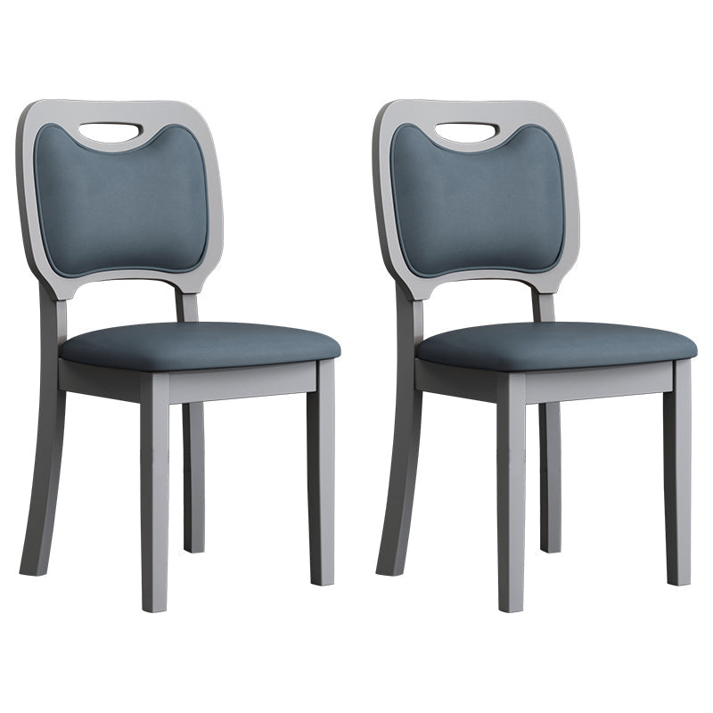 Scandinavian Home Side Chair Open Back Wood Upholstered Dining Room Chair (Set of 2) Gray Blue Gray Clearhalo ' kitchen&dining_furn' 'Dining Chairs' 'Dining Tables & Seating' 'dining_chair' 'Furniture' 'furniture_dining_chair' 'Kitchen & Dining Furniture' 'kitchen' 3969018