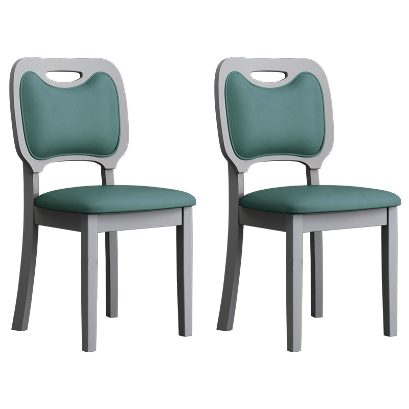 Scandinavian Home Side Chair Open Back Wood Upholstered Dining Room Chair (Set of 2) Peacock Blue Gray Clearhalo ' kitchen&dining_furn' 'Dining Chairs' 'Dining Tables & Seating' 'dining_chair' 'Furniture' 'furniture_dining_chair' 'Kitchen & Dining Furniture' 'kitchen' 3969020