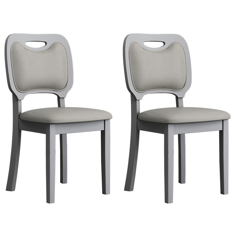 Scandinavian Home Side Chair Open Back Wood Upholstered Dining Room Chair (Set of 2) Off-White Gray Clearhalo ' kitchen&dining_furn' 'Dining Chairs' 'Dining Tables & Seating' 'dining_chair' 'Furniture' 'furniture_dining_chair' 'Kitchen & Dining Furniture' 'kitchen' 3969023