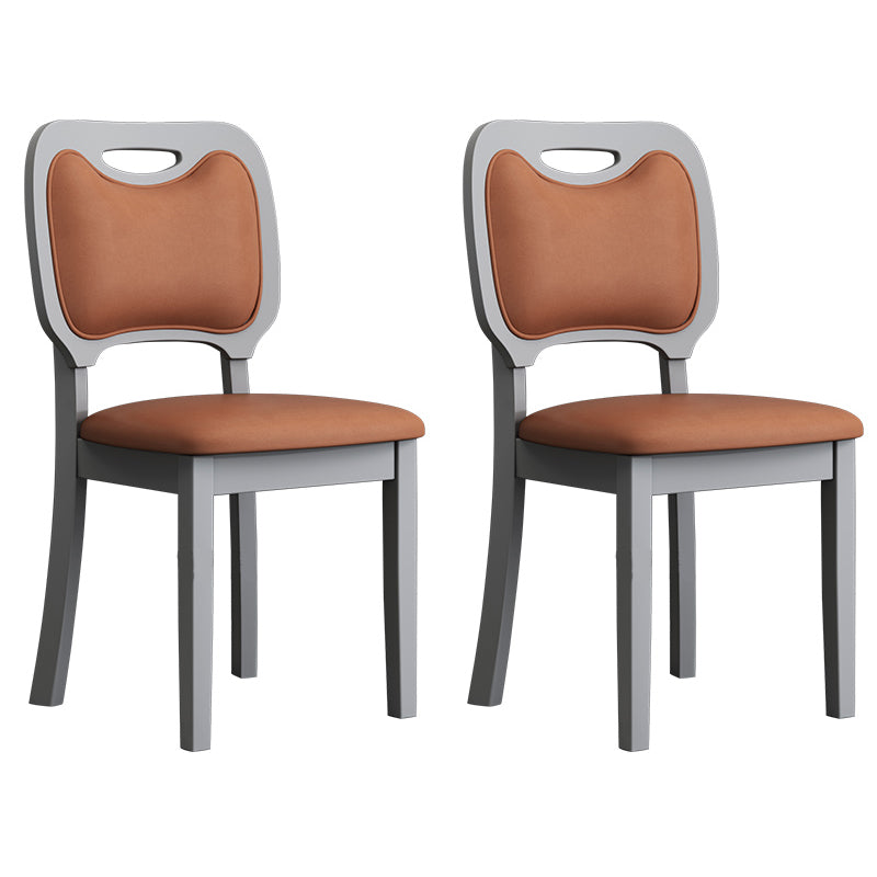 Scandinavian Home Side Chair Open Back Wood Upholstered Dining Room Chair (Set of 2) Orange Gray Clearhalo ' kitchen&dining_furn' 'Dining Chairs' 'Dining Tables & Seating' 'dining_chair' 'Furniture' 'furniture_dining_chair' 'Kitchen & Dining Furniture' 'kitchen' 3969024