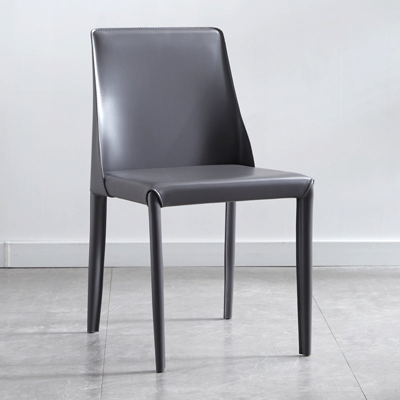 Modern Metal Dining Room Chairs Armless Leather Dining Chair for Restaurant Grey 1 Piece Clearhalo ' kitchen&dining_furn' 'Dining Chairs' 'Dining Tables & Seating' 'dining_chair' 'furn' 'furn_dining_chair' 'Furniture' 'furniture_dining_chair' 'Kitchen & Dining Furniture' 'kitchen' 3969029