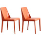 Modern Metal Dining Room Chairs Armless Leather Dining Chair for Restaurant Orange 2 Piece Set Clearhalo ' kitchen&dining_furn' 'Dining Chairs' 'Dining Tables & Seating' 'dining_chair' 'furn' 'furn_dining_chair' 'Furniture' 'furniture_dining_chair' 'Kitchen & Dining Furniture' 'kitchen' 3969042