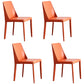 Modern Metal Dining Room Chairs Armless Leather Dining Chair for Restaurant Orange 4 Piece Set Clearhalo ' kitchen&dining_furn' 'Dining Chairs' 'Dining Tables & Seating' 'dining_chair' 'furn' 'furn_dining_chair' 'Furniture' 'furniture_dining_chair' 'Kitchen & Dining Furniture' 'kitchen' 3969045