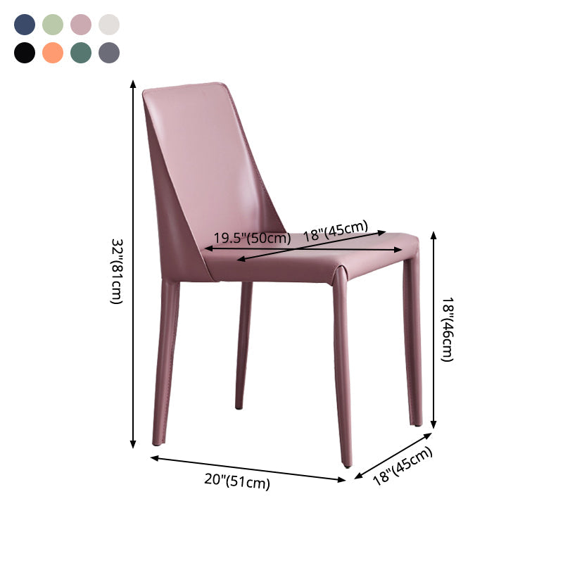 Modern Metal Dining Room Chairs Armless Leather Dining Chair for Restaurant Clearhalo ' kitchen&dining_furn' 'Dining Chairs' 'Dining Tables & Seating' 'dining_chair' 'furn' 'furn_dining_chair' 'Furniture' 'furniture_dining_chair' 'Kitchen & Dining Furniture' 'kitchen' 3969062