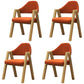 Modern Dining Arm Chairs Upholstered Armchair with Metal Legs (Set of 4) Red Clearhalo ' kitchen&dining_furn' 'Dining Chairs' 'Dining Tables & Seating' 'dining_chair' 'furn' 'furn_dining_chair' 'Furniture' 'furniture_dining_chair' 'Kitchen & Dining Furniture' 'kitchen' 3969065