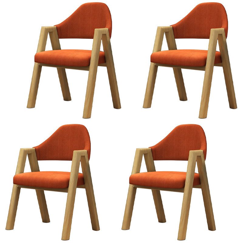 Modern Dining Arm Chairs Upholstered Armchair with Metal Legs (Set of 4) Red Clearhalo ' kitchen&dining_furn' 'Dining Chairs' 'Dining Tables & Seating' 'dining_chair' 'furn' 'furn_dining_chair' 'Furniture' 'furniture_dining_chair' 'Kitchen & Dining Furniture' 'kitchen' 3969065