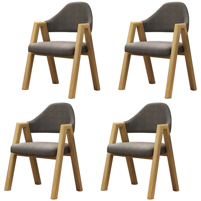 Modern Dining Arm Chairs Upholstered Armchair with Metal Legs (Set of 4) Dark Gray Clearhalo ' kitchen&dining_furn' 'Dining Chairs' 'Dining Tables & Seating' 'dining_chair' 'furn' 'furn_dining_chair' 'Furniture' 'furniture_dining_chair' 'Kitchen & Dining Furniture' 'kitchen' 3969067