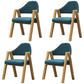 Modern Dining Arm Chairs Upholstered Armchair with Metal Legs (Set of 4) Dark Blue Clearhalo ' kitchen&dining_furn' 'Dining Chairs' 'Dining Tables & Seating' 'dining_chair' 'furn' 'furn_dining_chair' 'Furniture' 'furniture_dining_chair' 'Kitchen & Dining Furniture' 'kitchen' 3969069