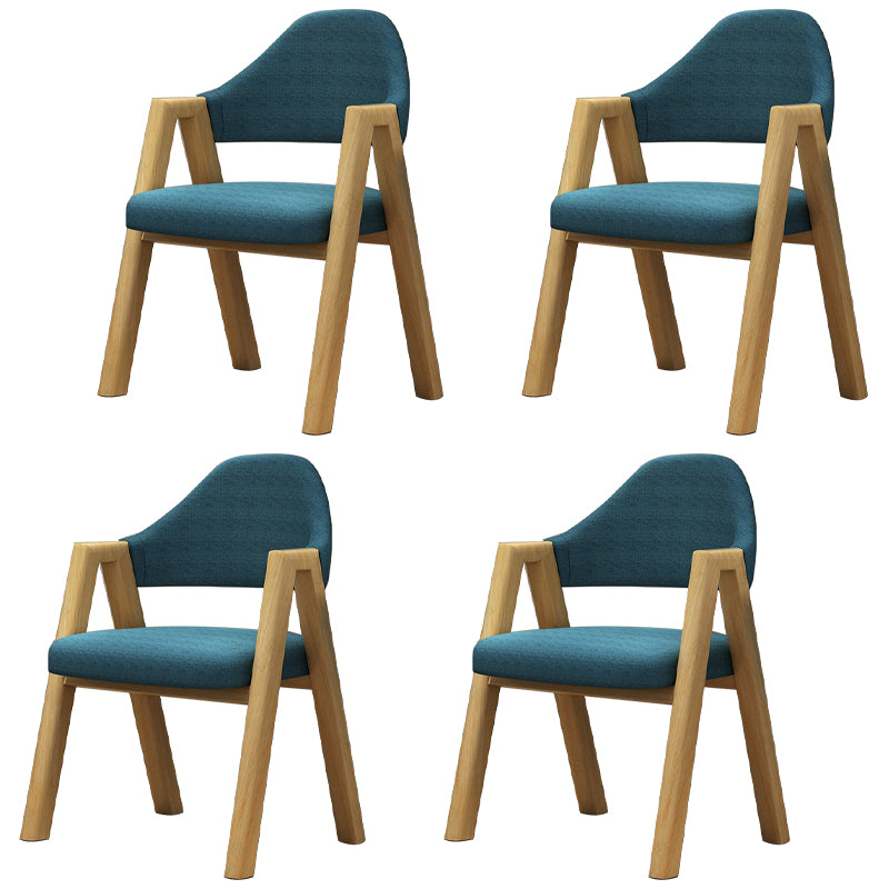 Modern Dining Arm Chairs Upholstered Armchair with Metal Legs (Set of 4) Dark Blue Clearhalo ' kitchen&dining_furn' 'Dining Chairs' 'Dining Tables & Seating' 'dining_chair' 'furn' 'furn_dining_chair' 'Furniture' 'furniture_dining_chair' 'Kitchen & Dining Furniture' 'kitchen' 3969069