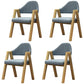 Modern Dining Arm Chairs Upholstered Armchair with Metal Legs (Set of 4) Light Blue Clearhalo ' kitchen&dining_furn' 'Dining Chairs' 'Dining Tables & Seating' 'dining_chair' 'furn' 'furn_dining_chair' 'Furniture' 'furniture_dining_chair' 'Kitchen & Dining Furniture' 'kitchen' 3969073