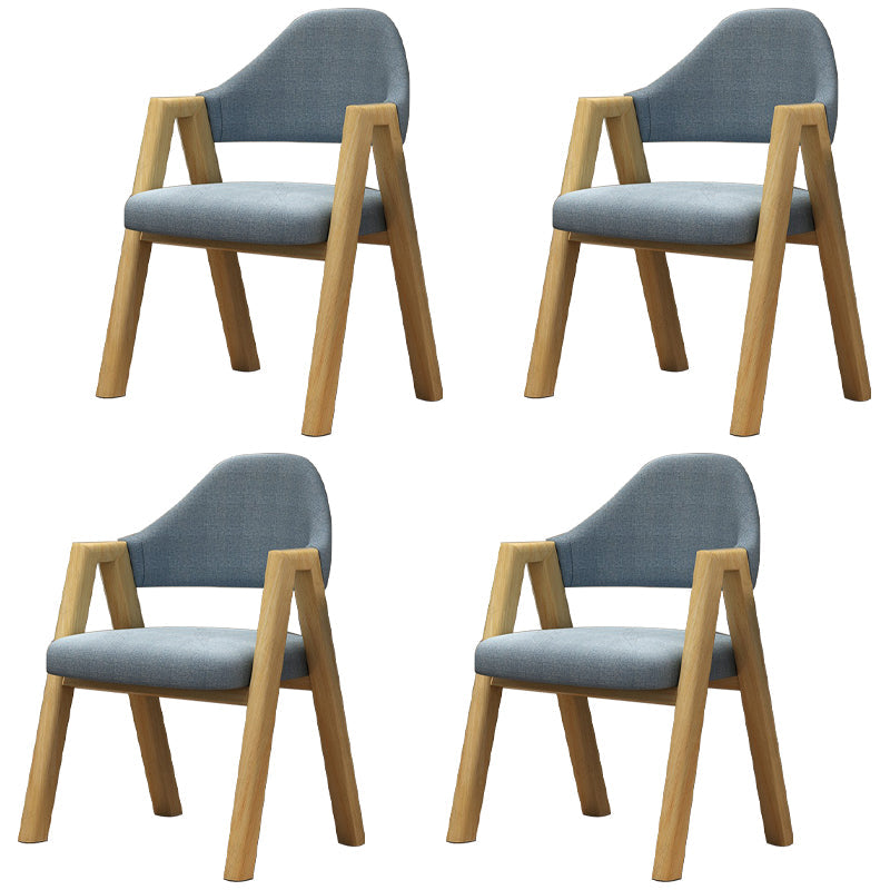 Modern Dining Arm Chairs Upholstered Armchair with Metal Legs (Set of 4) Light Blue Clearhalo ' kitchen&dining_furn' 'Dining Chairs' 'Dining Tables & Seating' 'dining_chair' 'furn' 'furn_dining_chair' 'Furniture' 'furniture_dining_chair' 'Kitchen & Dining Furniture' 'kitchen' 3969073