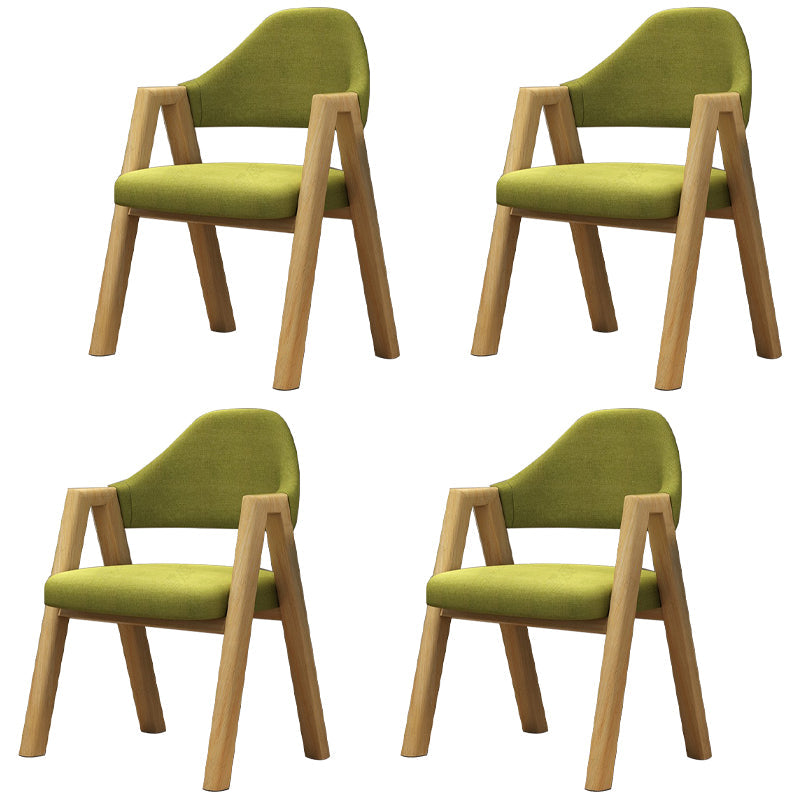 Modern Dining Arm Chairs Upholstered Armchair with Metal Legs (Set of 4) Green Clearhalo ' kitchen&dining_furn' 'Dining Chairs' 'Dining Tables & Seating' 'dining_chair' 'furn' 'furn_dining_chair' 'Furniture' 'furniture_dining_chair' 'Kitchen & Dining Furniture' 'kitchen' 3969075