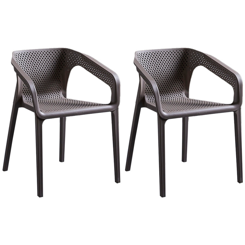 Contemporary Style Plastic Dining Chair Stackable Dining Chairs for Kitchen Grey 2 Piece Set Clearhalo ' kitchen&dining_furn' 'Dining Chairs' 'Dining Tables & Seating' 'dining_chair' 'furn' 'furn_dining_chair' 'Furniture' 'furniture_dining_chair' 'Kitchen & Dining Furniture' 'kitchen' 3969086