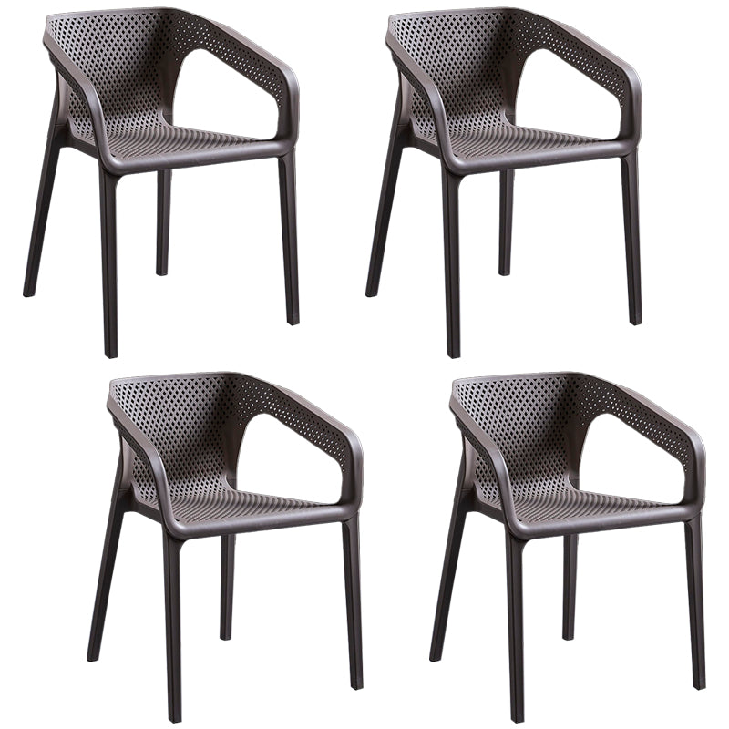Contemporary Style Plastic Dining Chair Stackable Dining Chairs for Kitchen Grey 4 Piece Set Clearhalo ' kitchen&dining_furn' 'Dining Chairs' 'Dining Tables & Seating' 'dining_chair' 'furn' 'furn_dining_chair' 'Furniture' 'furniture_dining_chair' 'Kitchen & Dining Furniture' 'kitchen' 3969088