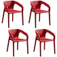 Contemporary Style Plastic Dining Chair Stackable Dining Chairs for Kitchen Red 4 Piece Set Clearhalo ' kitchen&dining_furn' 'Dining Chairs' 'Dining Tables & Seating' 'dining_chair' 'furn' 'furn_dining_chair' 'Furniture' 'furniture_dining_chair' 'Kitchen & Dining Furniture' 'kitchen' 3969104