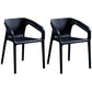 Contemporary Style Plastic Dining Chair Stackable Dining Chairs for Kitchen Black 2 Piece Set Clearhalo ' kitchen&dining_furn' 'Dining Chairs' 'Dining Tables & Seating' 'dining_chair' 'furn' 'furn_dining_chair' 'Furniture' 'furniture_dining_chair' 'Kitchen & Dining Furniture' 'kitchen' 3969106