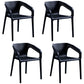 Contemporary Style Plastic Dining Chair Stackable Dining Chairs for Kitchen Black 4 Piece Set Clearhalo ' kitchen&dining_furn' 'Dining Chairs' 'Dining Tables & Seating' 'dining_chair' 'furn' 'furn_dining_chair' 'Furniture' 'furniture_dining_chair' 'Kitchen & Dining Furniture' 'kitchen' 3969107
