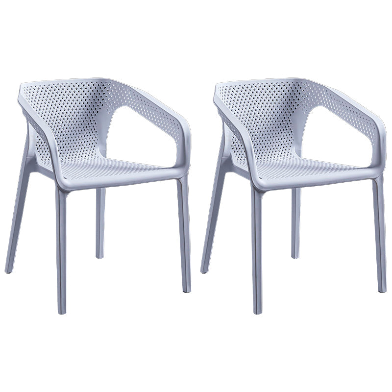 Contemporary Style Plastic Dining Chair Stackable Dining Chairs for Kitchen White 2 Piece Set Clearhalo ' kitchen&dining_furn' 'Dining Chairs' 'Dining Tables & Seating' 'dining_chair' 'furn' 'furn_dining_chair' 'Furniture' 'furniture_dining_chair' 'Kitchen & Dining Furniture' 'kitchen' 3969109