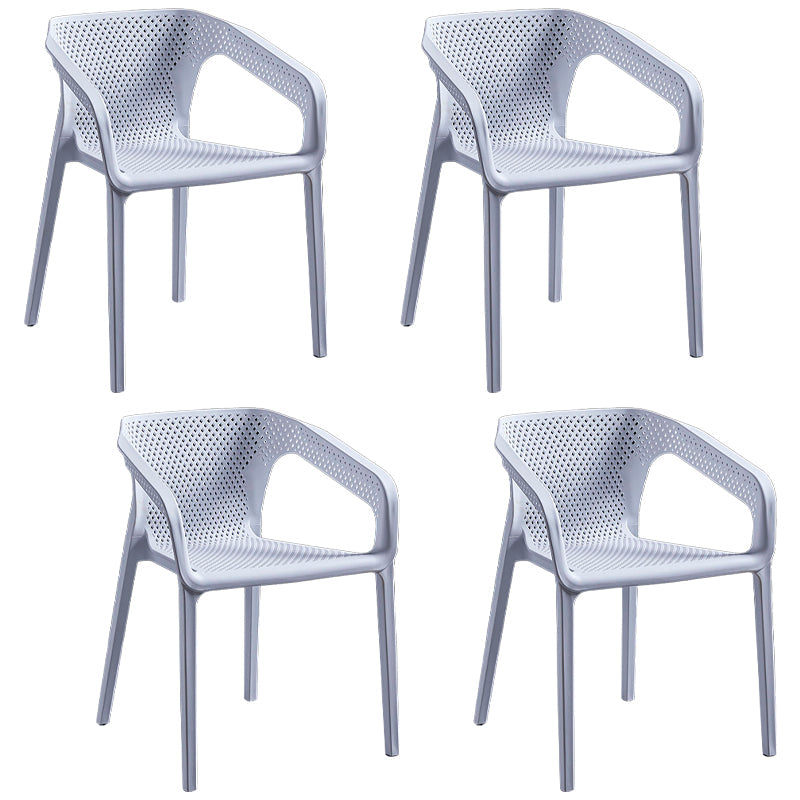 Contemporary Style Plastic Dining Chair Stackable Dining Chairs for Kitchen White 4 Piece Set Clearhalo ' kitchen&dining_furn' 'Dining Chairs' 'Dining Tables & Seating' 'dining_chair' 'furn' 'furn_dining_chair' 'Furniture' 'furniture_dining_chair' 'Kitchen & Dining Furniture' 'kitchen' 3969110
