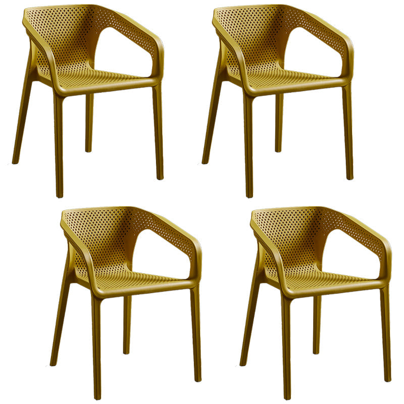 Contemporary Style Plastic Dining Chair Stackable Dining Chairs for Kitchen Ginger 4 Piece Set Clearhalo ' kitchen&dining_furn' 'Dining Chairs' 'Dining Tables & Seating' 'dining_chair' 'furn' 'furn_dining_chair' 'Furniture' 'furniture_dining_chair' 'Kitchen & Dining Furniture' 'kitchen' 3969113