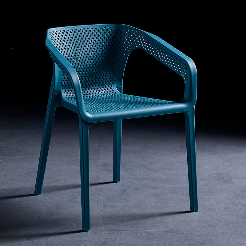 Contemporary Style Plastic Dining Chair Stackable Dining Chairs for Kitchen Dark Blue 1 Piece Clearhalo ' kitchen&dining_furn' 'Dining Chairs' 'Dining Tables & Seating' 'dining_chair' 'furn' 'furn_dining_chair' 'Furniture' 'furniture_dining_chair' 'Kitchen & Dining Furniture' 'kitchen' 3969114