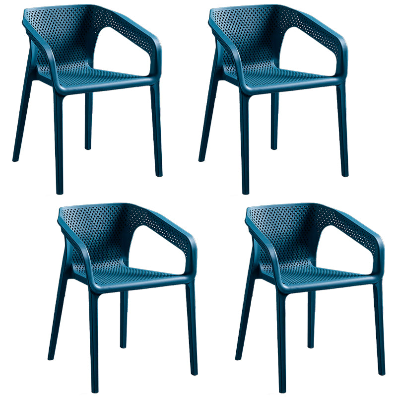 Contemporary Style Plastic Dining Chair Stackable Dining Chairs for Kitchen Dark Blue 4 Piece Set Clearhalo ' kitchen&dining_furn' 'Dining Chairs' 'Dining Tables & Seating' 'dining_chair' 'furn' 'furn_dining_chair' 'Furniture' 'furniture_dining_chair' 'Kitchen & Dining Furniture' 'kitchen' 3969116
