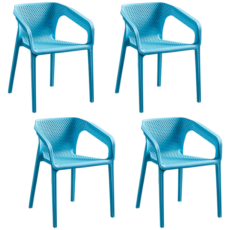 Contemporary Style Plastic Dining Chair Stackable Dining Chairs for Kitchen Sky Blue 4 Piece Set Clearhalo ' kitchen&dining_furn' 'Dining Chairs' 'Dining Tables & Seating' 'dining_chair' 'furn' 'furn_dining_chair' 'Furniture' 'furniture_dining_chair' 'Kitchen & Dining Furniture' 'kitchen' 3969119