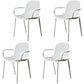 Contemporary Style Plastic Dining Chair Dining Stackable Chairs for Kitchen (Set of 4) White Clearhalo ' kitchen&dining_furn' 'Dining Chairs' 'Dining Tables & Seating' 'dining_chair' 'furn' 'furn_dining_chair' 'Furniture' 'furniture_dining_chair' 'Kitchen & Dining Furniture' 'kitchen' 3969123