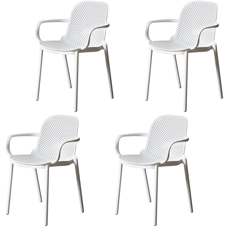 Contemporary Style Plastic Dining Chair Dining Stackable Chairs for Kitchen (Set of 4) White Clearhalo ' kitchen&dining_furn' 'Dining Chairs' 'Dining Tables & Seating' 'dining_chair' 'furn' 'furn_dining_chair' 'Furniture' 'furniture_dining_chair' 'Kitchen & Dining Furniture' 'kitchen' 3969123