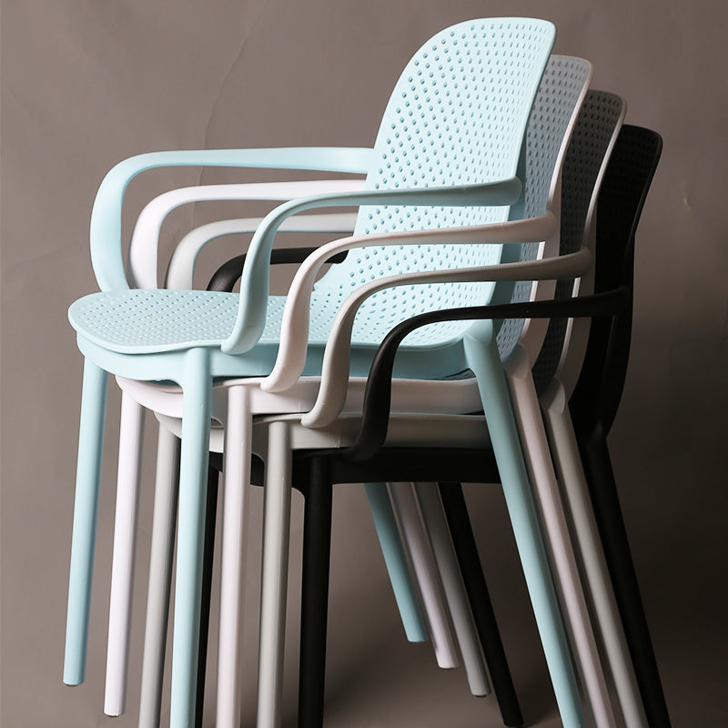 Contemporary Style Plastic Dining Chair Dining Stackable Chairs for Kitchen (Set of 4) Clearhalo ' kitchen&dining_furn' 'Dining Chairs' 'Dining Tables & Seating' 'dining_chair' 'furn' 'furn_dining_chair' 'Furniture' 'furniture_dining_chair' 'Kitchen & Dining Furniture' 'kitchen' 3969124