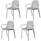 Contemporary Style Plastic Dining Chair Dining Stackable Chairs for Kitchen (Set of 4) Grey Clearhalo ' kitchen&dining_furn' 'Dining Chairs' 'Dining Tables & Seating' 'dining_chair' 'furn' 'furn_dining_chair' 'Furniture' 'furniture_dining_chair' 'Kitchen & Dining Furniture' 'kitchen' 3969125