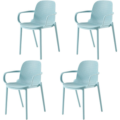 Contemporary Style Plastic Dining Chair Dining Stackable Chairs for Kitchen (Set of 4) Blue Clearhalo ' kitchen&dining_furn' 'Dining Chairs' 'Dining Tables & Seating' 'dining_chair' 'furn' 'furn_dining_chair' 'Furniture' 'furniture_dining_chair' 'Kitchen & Dining Furniture' 'kitchen' 3969127