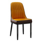Scandinavian Style Dining Chair Metal Dining Room Solid Back Cushioned Chair Khaki-Orange 1 Piece Black Clearhalo ' kitchen&dining_furn' 'Dining Chairs' 'Dining Tables & Seating' 'dining_chair' 'furn' 'furn_dining_chair' 'Furniture' 'furniture_dining_chair' 'Kitchen & Dining Furniture' 'kitchen' 3969136