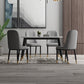Scandinavian Style Dining Chair Metal Dining Room Solid Back Cushioned Chair Clearhalo ' kitchen&dining_furn' 'Dining Chairs' 'Dining Tables & Seating' 'dining_chair' 'furn' 'furn_dining_chair' 'Furniture' 'furniture_dining_chair' 'Kitchen & Dining Furniture' 'kitchen' 3969138