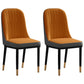 Scandinavian Style Dining Chair Metal Dining Room Solid Back Cushioned Chair Gray-Orange 2 Piece Set Black Gold Clearhalo ' kitchen&dining_furn' 'Dining Chairs' 'Dining Tables & Seating' 'dining_chair' 'furn' 'furn_dining_chair' 'Furniture' 'furniture_dining_chair' 'Kitchen & Dining Furniture' 'kitchen' 3969144
