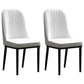 Scandinavian Style Dining Chair Metal Dining Room Solid Back Cushioned Chair White-Gray 2 Piece Set Black Clearhalo ' kitchen&dining_furn' 'Dining Chairs' 'Dining Tables & Seating' 'dining_chair' 'furn' 'furn_dining_chair' 'Furniture' 'furniture_dining_chair' 'Kitchen & Dining Furniture' 'kitchen' 3969159