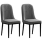 Scandinavian Style Dining Chair Metal Dining Room Solid Back Cushioned Chair Dark Gray 2 Piece Set Black Clearhalo ' kitchen&dining_furn' 'Dining Chairs' 'Dining Tables & Seating' 'dining_chair' 'furn' 'furn_dining_chair' 'Furniture' 'furniture_dining_chair' 'Kitchen & Dining Furniture' 'kitchen' 3969165