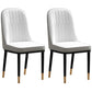 Scandinavian Style Dining Chair Metal Dining Room Solid Back Cushioned Chair White-Gray 2 Piece Set Black Gold Clearhalo ' kitchen&dining_furn' 'Dining Chairs' 'Dining Tables & Seating' 'dining_chair' 'furn' 'furn_dining_chair' 'Furniture' 'furniture_dining_chair' 'Kitchen & Dining Furniture' 'kitchen' 3969171