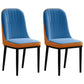 Scandinavian Style Dining Chair Metal Dining Room Solid Back Cushioned Chair Blue-Orange 2 Piece Set Black Clearhalo ' kitchen&dining_furn' 'Dining Chairs' 'Dining Tables & Seating' 'dining_chair' 'furn' 'furn_dining_chair' 'Furniture' 'furniture_dining_chair' 'Kitchen & Dining Furniture' 'kitchen' 3969180