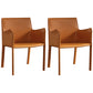 Modern Metal Dining Room Chairs Arm Leather Dining Chair for Restaurant Use (Set of 2) Orange Clearhalo ' kitchen&dining_furn' 'Dining Chairs' 'Dining Tables & Seating' 'dining_chair' 'furn' 'furn_dining_chair' 'Furniture' 'furniture_dining_chair' 'Kitchen & Dining Furniture' 'kitchen' 3969187